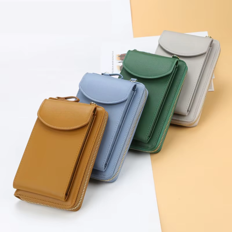 Elegancia en Movimiento – Bolso Bandolera de Piel Sintética de Lujo con Organizador para Teléfono y Tarjetas