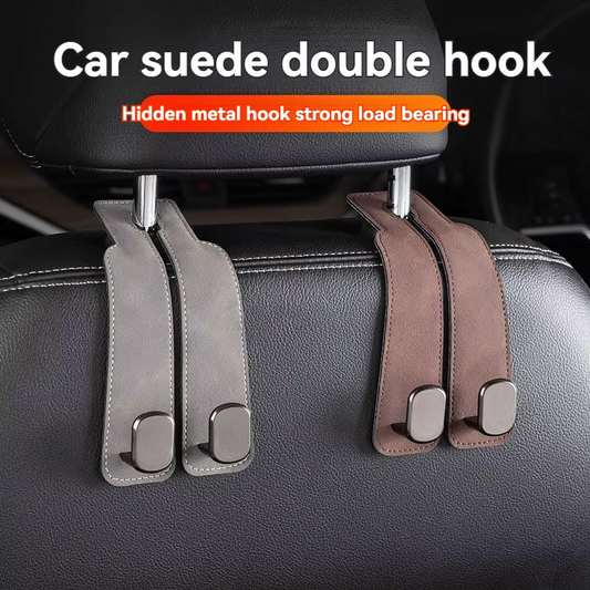 Organizador de lujo de doble gancho de ante – Gancho premium para el respaldo del asiento trasero para Changan Serie CS y Eado